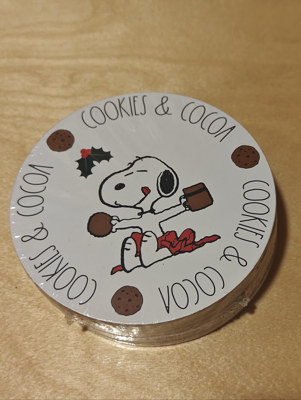 SET 8 PEANUTS X RAE DUNN SNOOPY CORK COASTERS